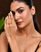Jewels Nest Gold-Plated Spiral Dome Adjustable Finger Ring | Anti-Tarnish Modern Coil Design for Women | Grocsy