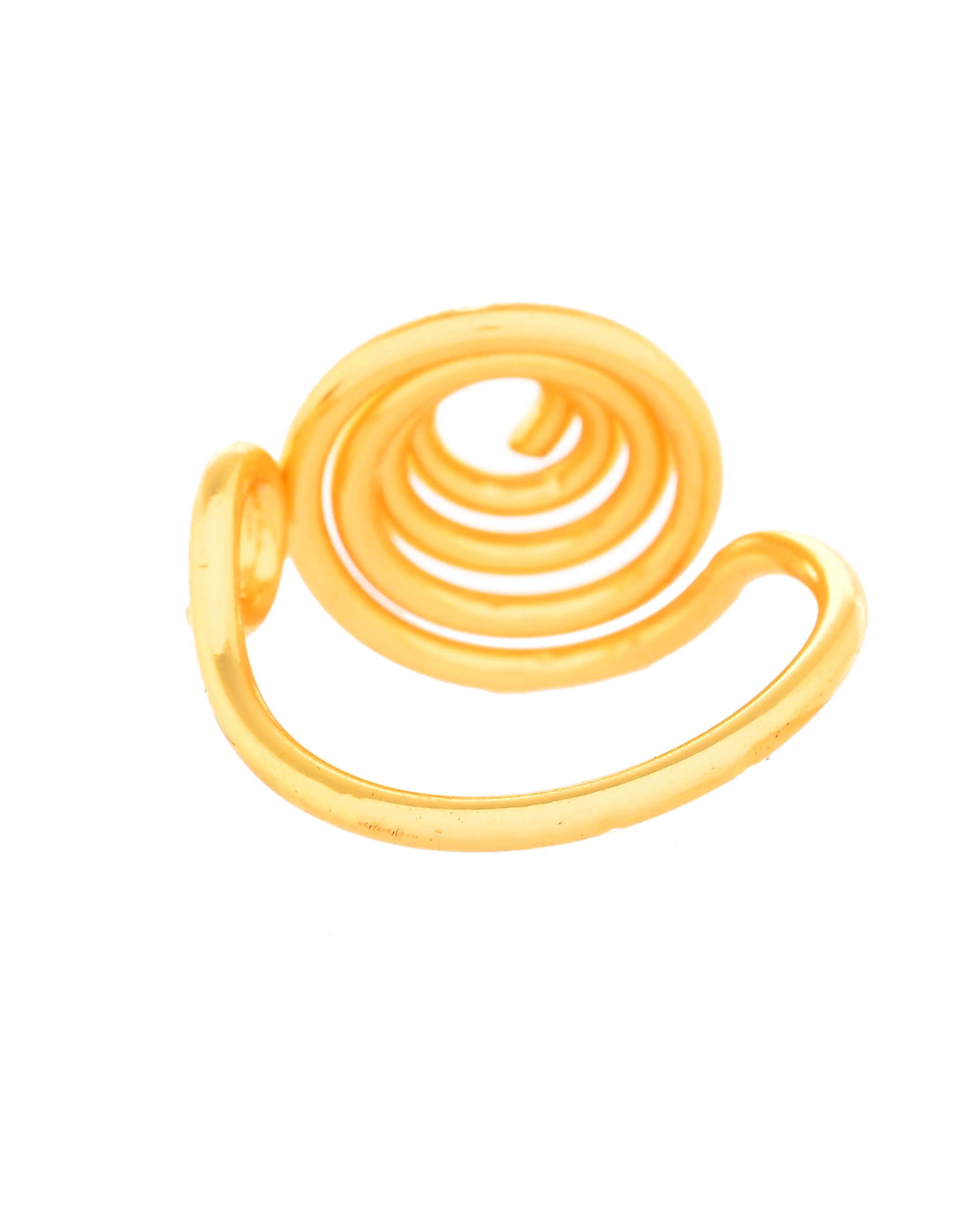 Jewels Nest Gold-Plated Spiral Dome Adjustable Finger Ring | Anti-Tarnish Modern Coil Design for Women | Grocsy