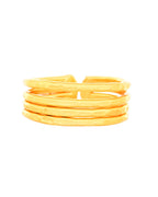 Jewels Nest Gold-Plated Multi-Layer Coil Adjustable Finger Ring | Anti-Tarnish Minimal Stackable Design for Women | Grocsy