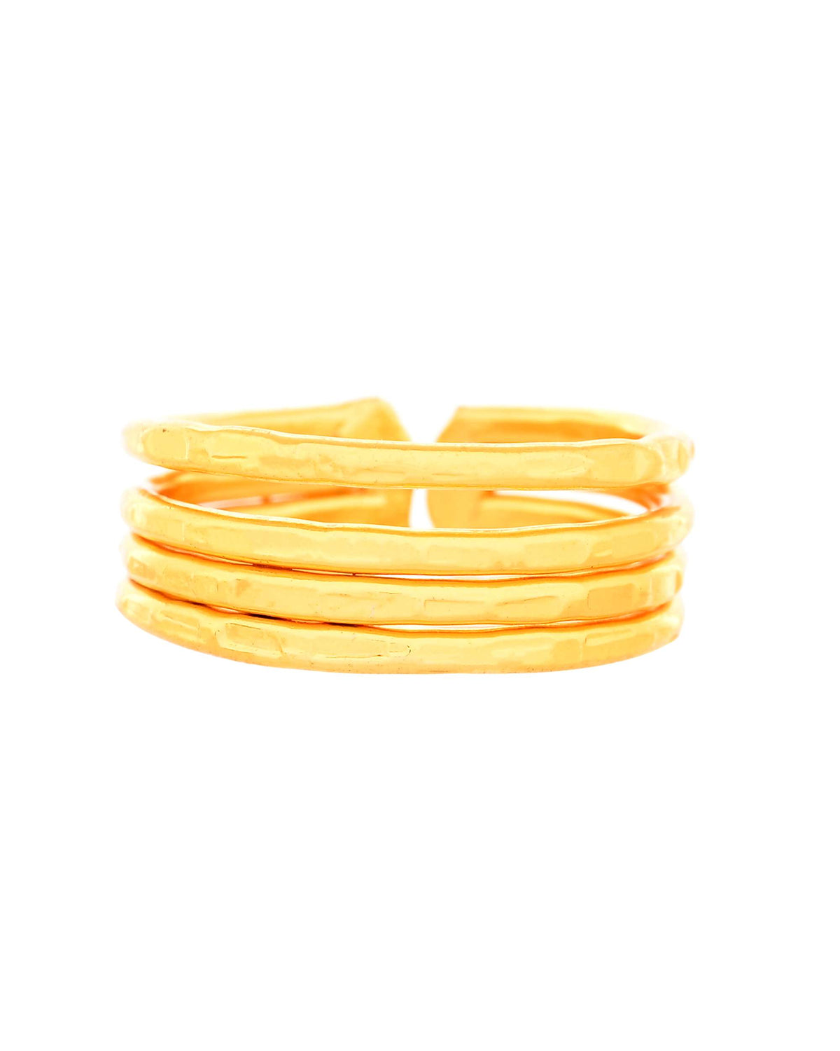 Jewels Nest Gold-Plated Multi-Layer Coil Adjustable Finger Ring | Anti-Tarnish Minimal Stackable Design for Women | Grocsy