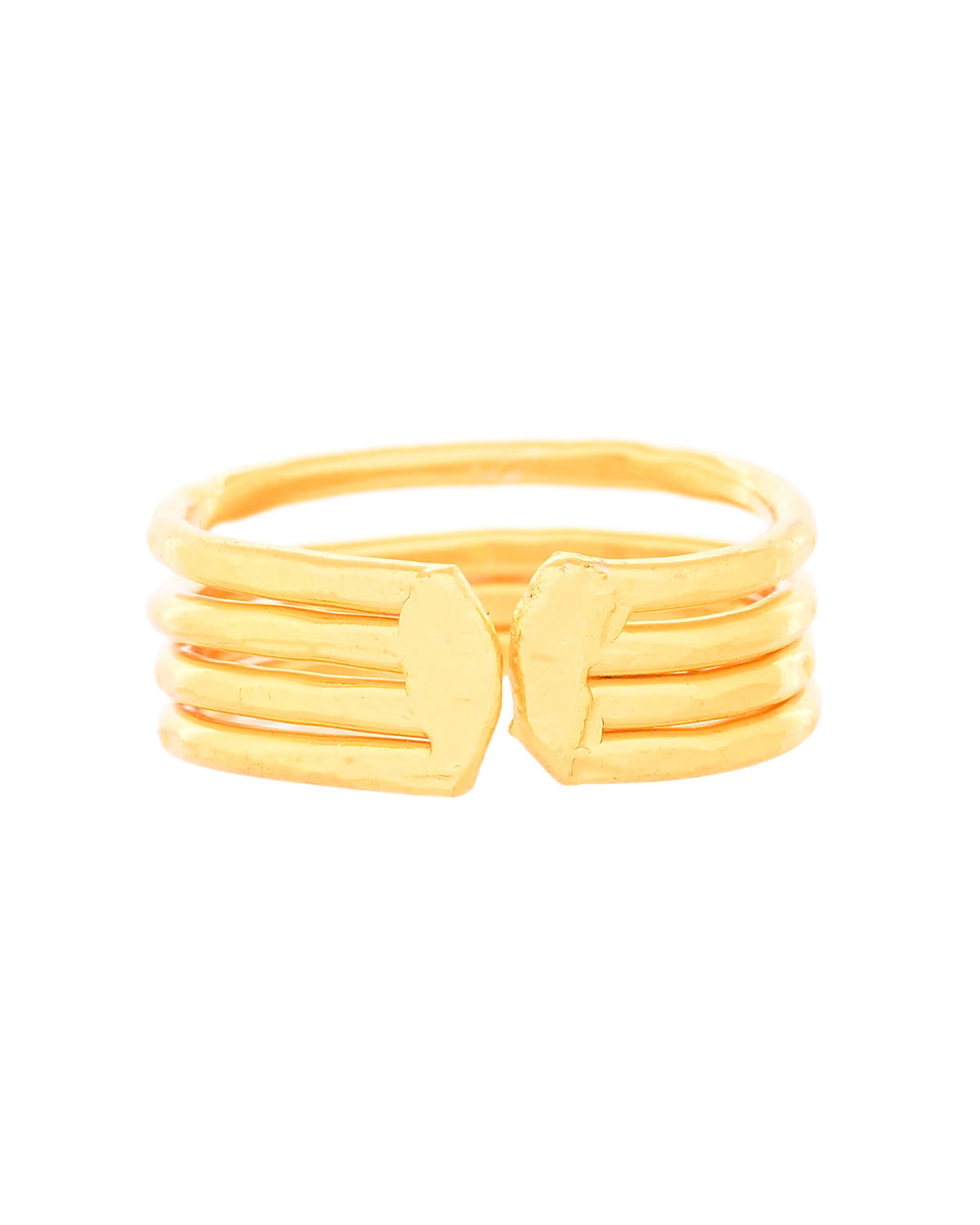 Jewels Nest Gold-Plated Multi-Layer Coil Adjustable Finger Ring | Anti-Tarnish Minimal Stackable Design for Women | Grocsy