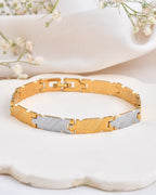 Jewels Nest Elegant Two-Tone Gold & Silver Bracelet