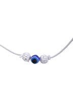 Jewels Nest Silver-Plated Stainless Steel Anklet Set with Evil Eye & Metallic Charms | Grocsy