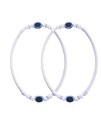 Jewels Nest Set of 2 Silver-Toned Anklets with Protective Evil Eye Beads | Grocsy