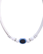 Jewels Nest Set of 2 Silver-Toned Anklets with Protective Evil Eye Beads | Grocsy