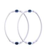 Jewels Nest Set of 2 Silver-Toned Anklets with Protective Evil Eye Beads | Grocsy