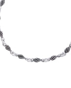 Jewels Nest Stainless Steel Silver-Tone Anklets with Leaf and Pearl Detailing | Grocsy