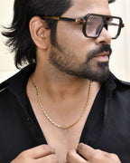 Jewels Nest Men Gold-Polished Stainless Steel Self Design Biscuit Chain | Grocsy