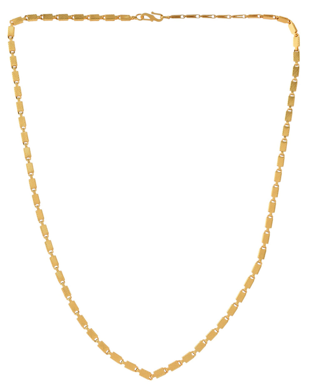 Jewels Nest Men Gold-Polished Stainless Steel Self Design Biscuit Chain | Grocsy