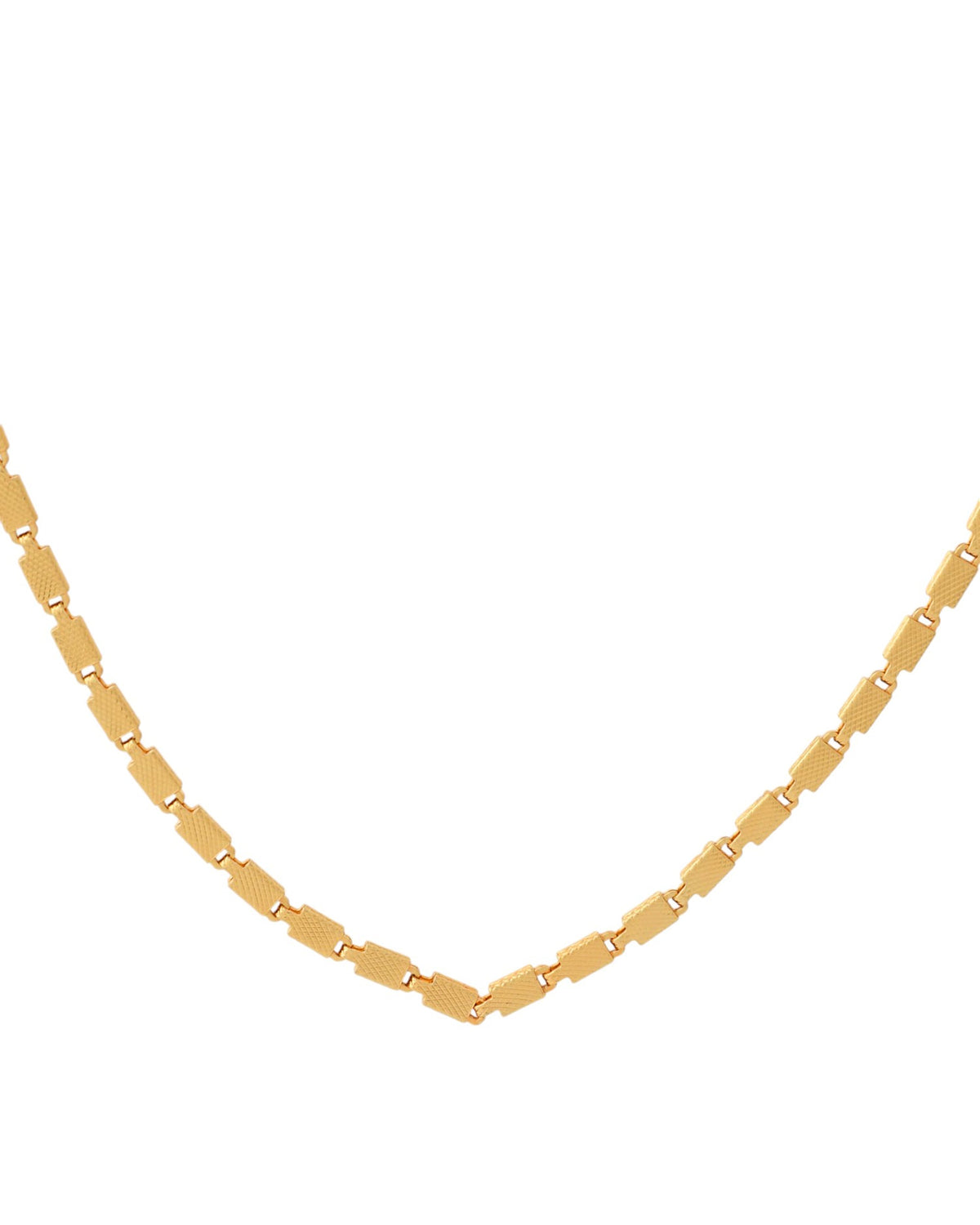 Jewels Nest Men Gold-Polished Stainless Steel Self Design Biscuit Chain | Grocsy