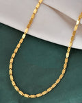 Jewels Nest Men Gold-Polished Stainless Steel Self Design Biscuit Chain | Grocsy