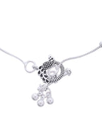Jewels Nest Set of 2 Traditional Silver-Plated Ball & Chain Anklets | Grocsy