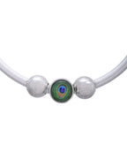 Jewels Nest Contemporary Wire-Style Silver Anklet with Peacock Design Bead | Grocsy