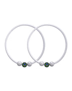 Jewels Nest Contemporary Wire-Style Silver Anklet with Peacock Design Bead | Grocsy