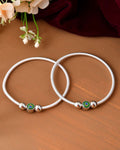 Jewels Nest Contemporary Wire-Style Silver Anklet with Peacock Design Bead | Grocsy