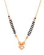Jewels Nest Traditional Black Beaded Mangalsutra with Geometric Stone Pendant | Grocsy