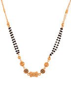 Jewels Nest Gold-Plated Traditional Double-Line Mangalsutra with Barrel Pendant | Grocsy