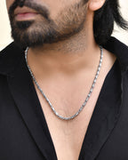 Jewels Nest Men's Silver-Tone Stainless Steel Self-Design Link Chain | Grocsy
