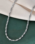 Jewels Nest Men's Silver-Tone Stainless Steel Self-Design Link Chain | Grocsy