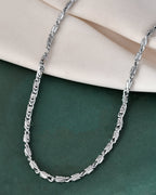 Jewels Nest Men's Silver-Tone Stainless Steel Self-Design Link Chain | Grocsy