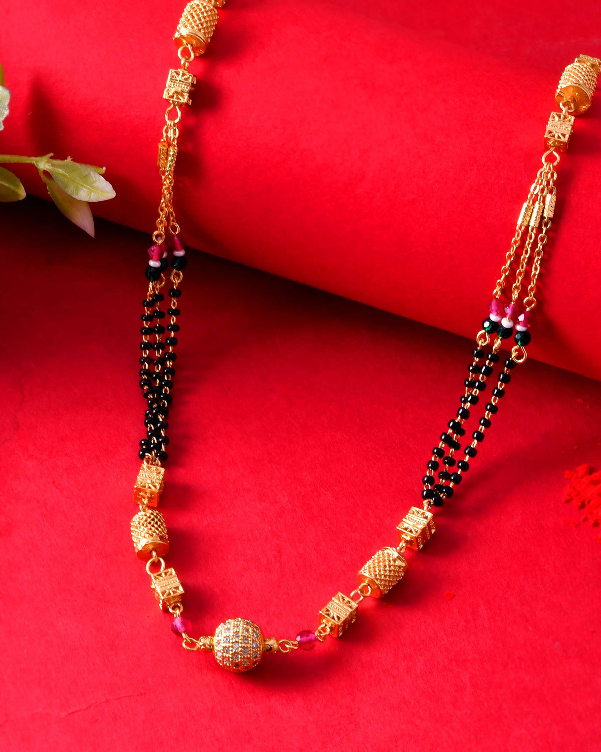 Jewels Nest Heavy Look Mangalsutra with Designer Pendant and Multi Bead Chains | Grocsy