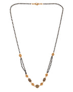 Jewels Nest Traditional Gold Bead Mangalsutra with Black Double Chain | Grocsy