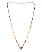 Jewels Nest Dual-Toned Artificial Stone Heart Mangalsutra with Golden Beads | Grocsy