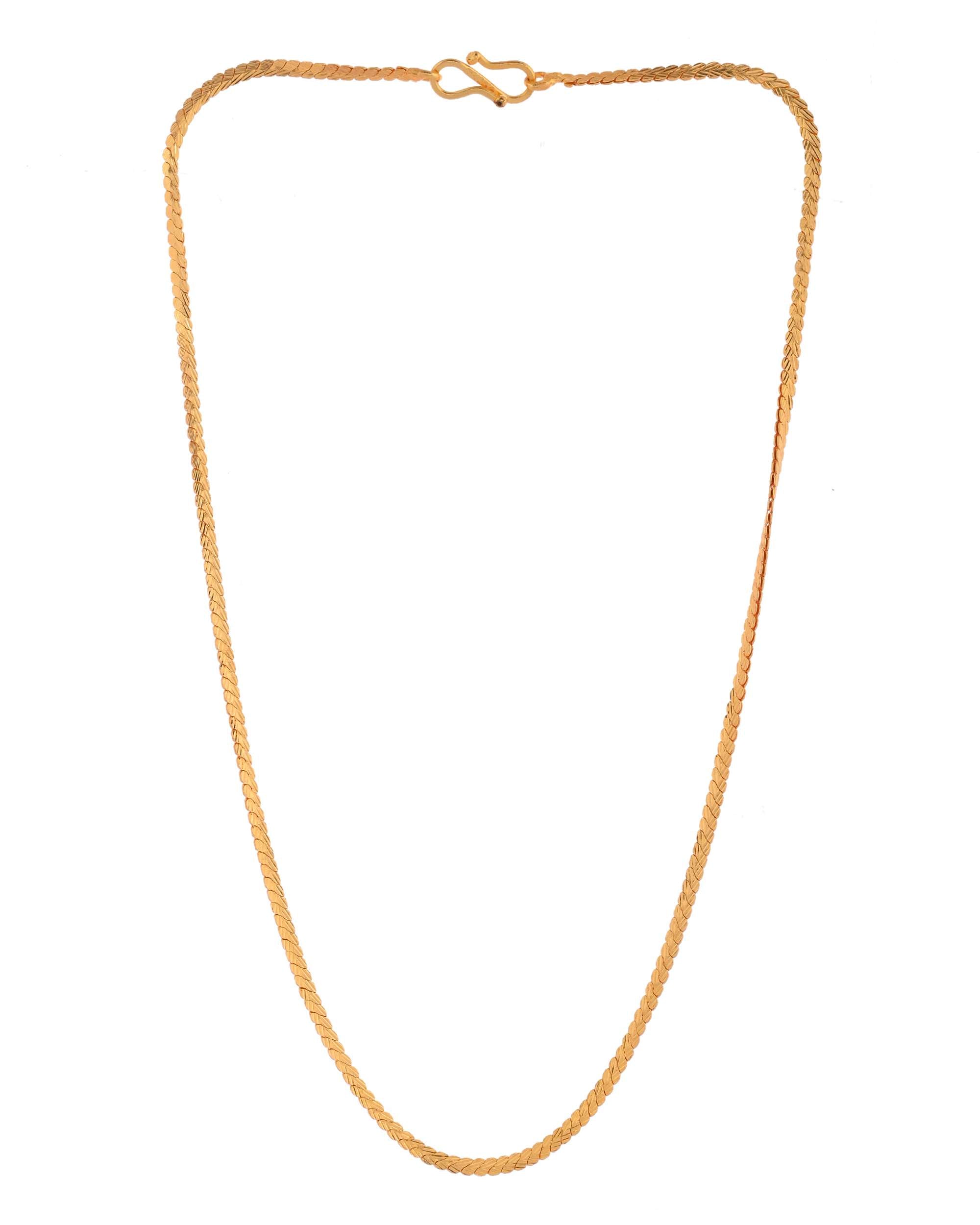 Jewels Nest Lightweight Gold-Toned Flat Chain for Everyday Style | Grocsy