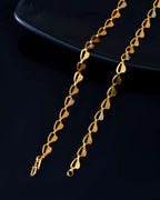 Jewels Nest Gold-Toned Heart Leaf Pattern Chain Necklace | Grocsy