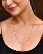 Jewels Nest Dual-Tone Cylinder Beads Gold Chain | Grocsy