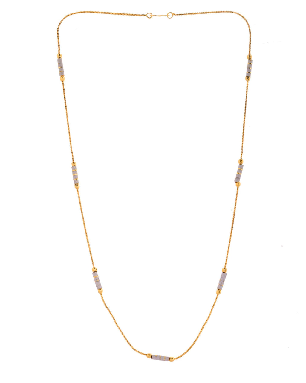 Jewels Nest Dual-Tone Cylinder Beads Gold Chain | Grocsy
