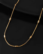 Jewels Nest Classic Golden Chain with Knurled Cylinder Detailing | Grocsy