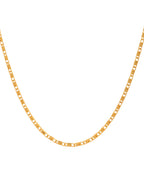 Jewels Nest Textured Rectangle Link Chain in Gold Finish | Grocsy
