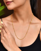Jewels Nest Subtle Cylinder-Link Gold Necklace | Grocsy