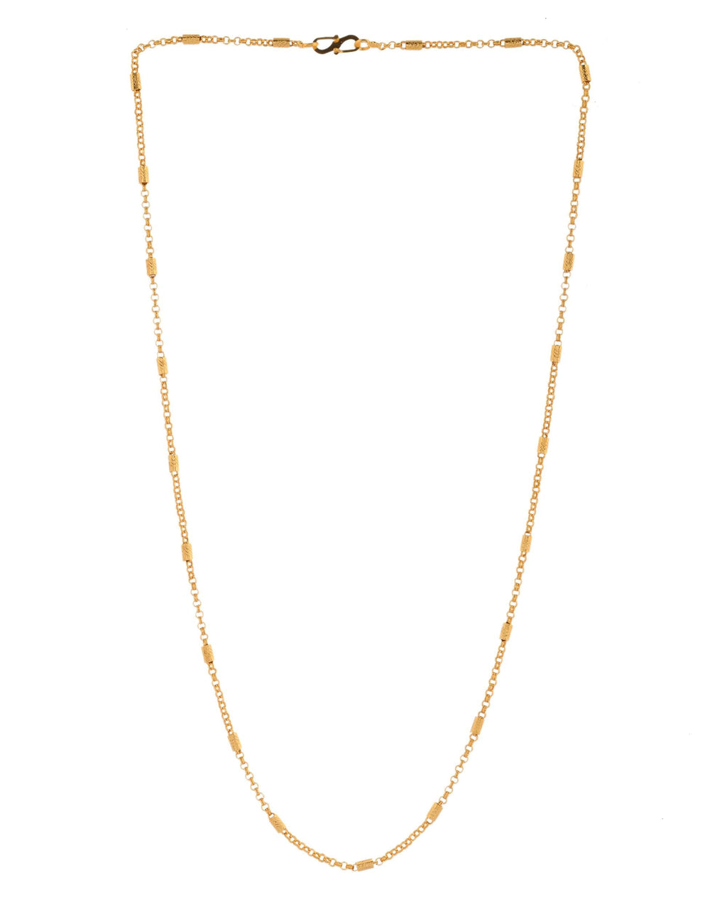 Jewels Nest Subtle Cylinder-Link Gold Necklace | Grocsy