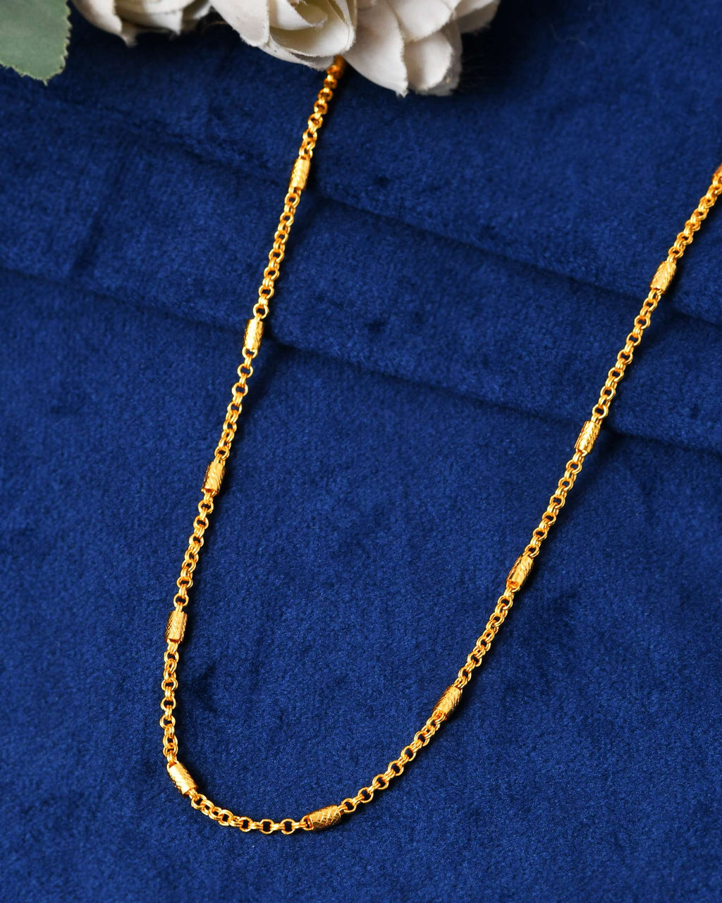 Jewels Nest Subtle Cylinder-Link Gold Necklace | Grocsy