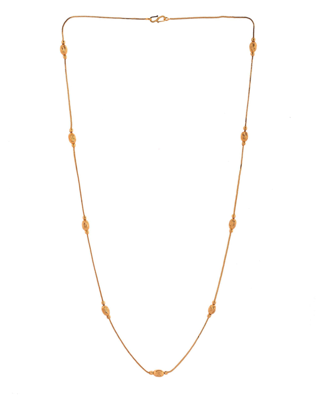 Jewels Nest Designer Oval Bead Chain in Gold Finish | Grocsy