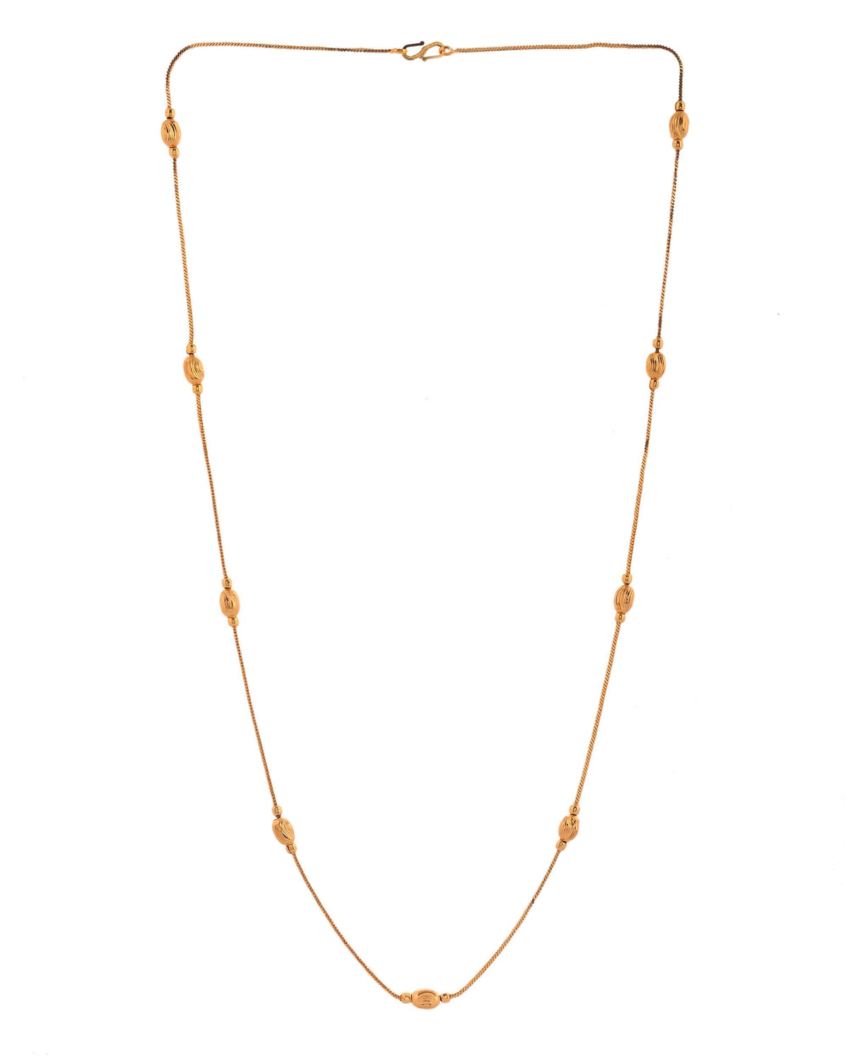 Jewels Nest Designer Oval Bead Chain in Gold Finish | Grocsy
