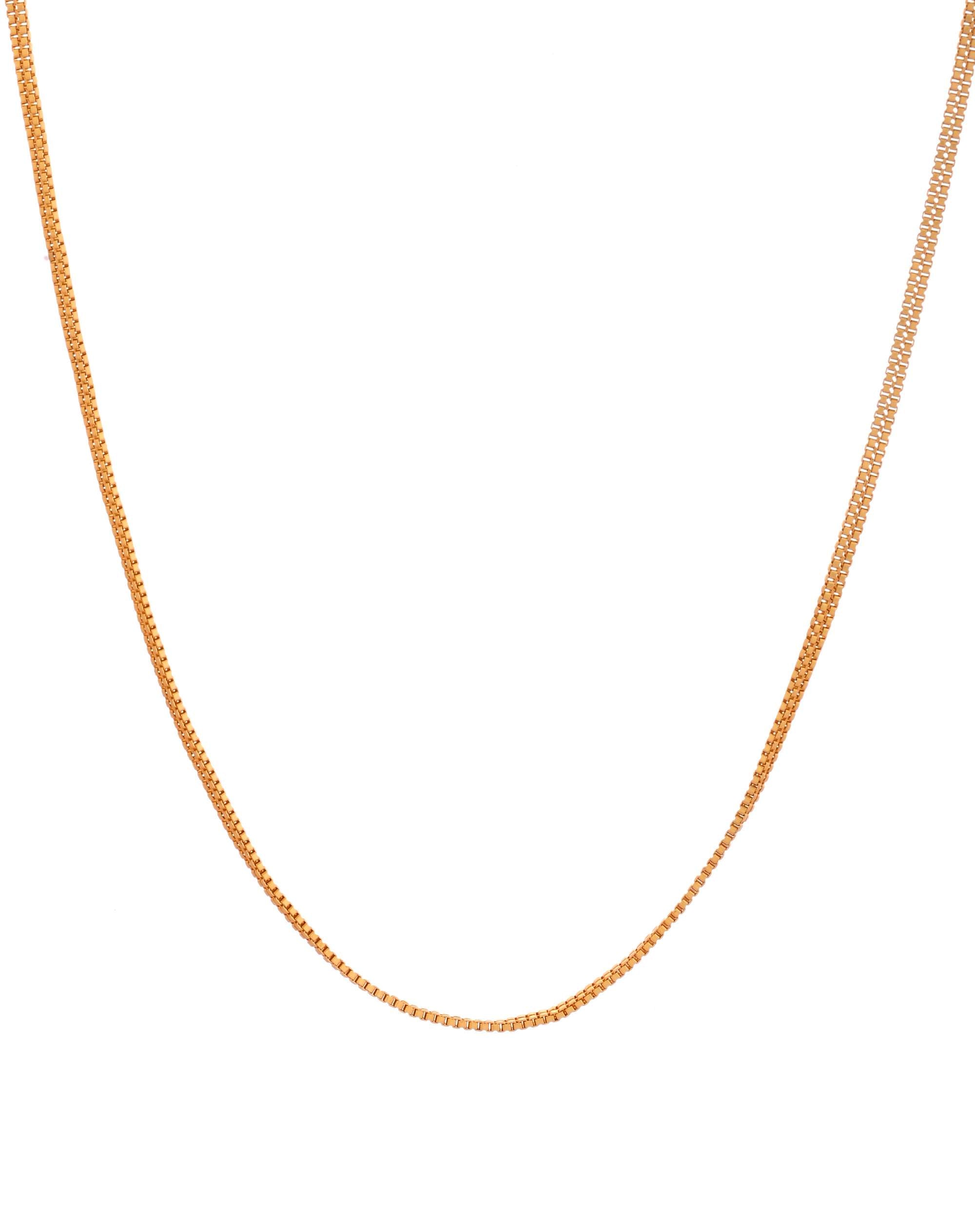 Jewels Nest Minimalist High-Gloss Gold Chain | Grocsy