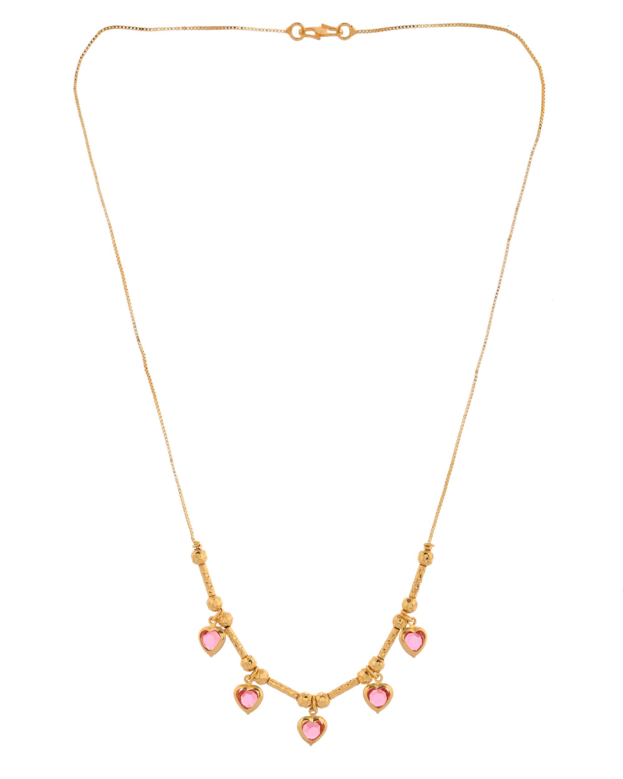 Jewels Nest Love-Inspired Gold Chain with Dainty Heart Drops | Grocsy