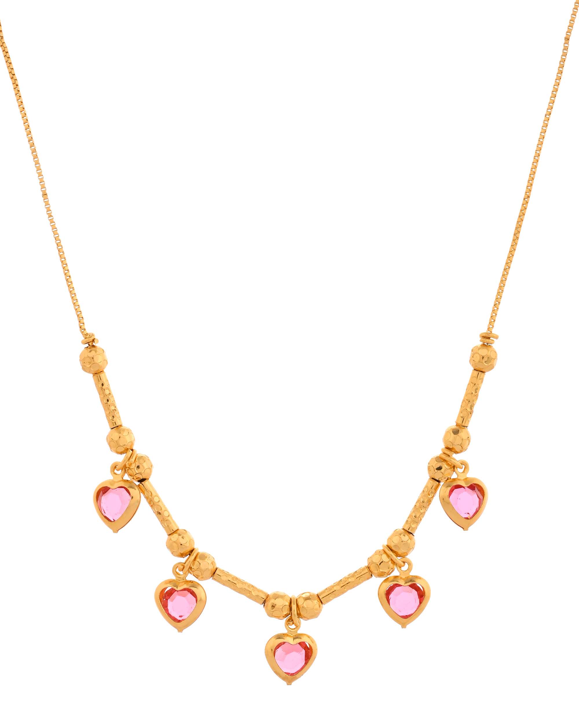 Jewels Nest Love-Inspired Gold Chain with Dainty Heart Drops | Grocsy