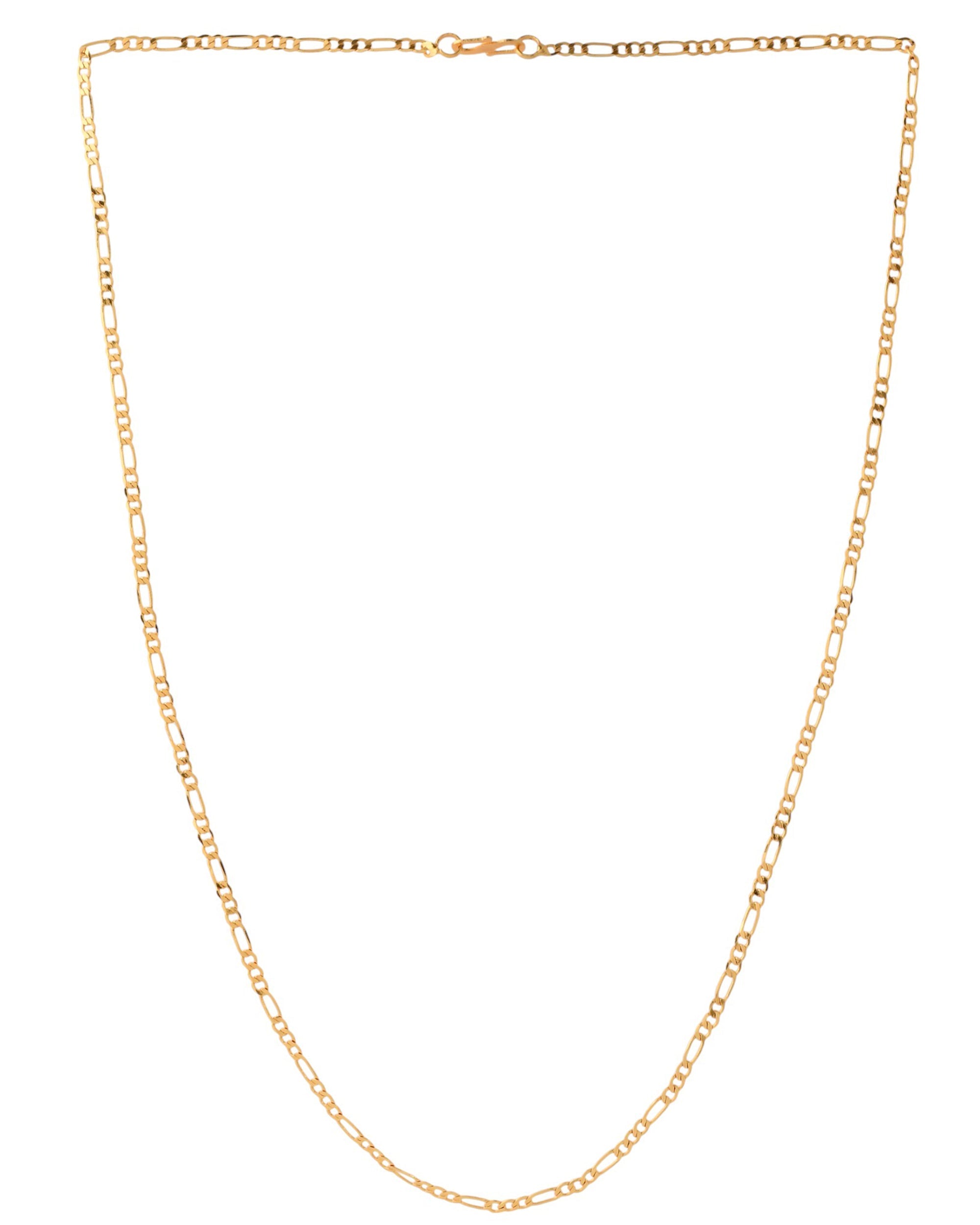 Jewels Nest Men’s Gold-Polished Stainless Steel Figaro Chain | Grocsy