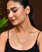 Jewels Nest Textured Barrel-Style Gold Chain Necklace – Luxurious Daily Wear | Grocsy