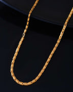 Jewels Nest Textured Barrel-Style Gold Chain Necklace – Luxurious Daily Wear | Grocsy