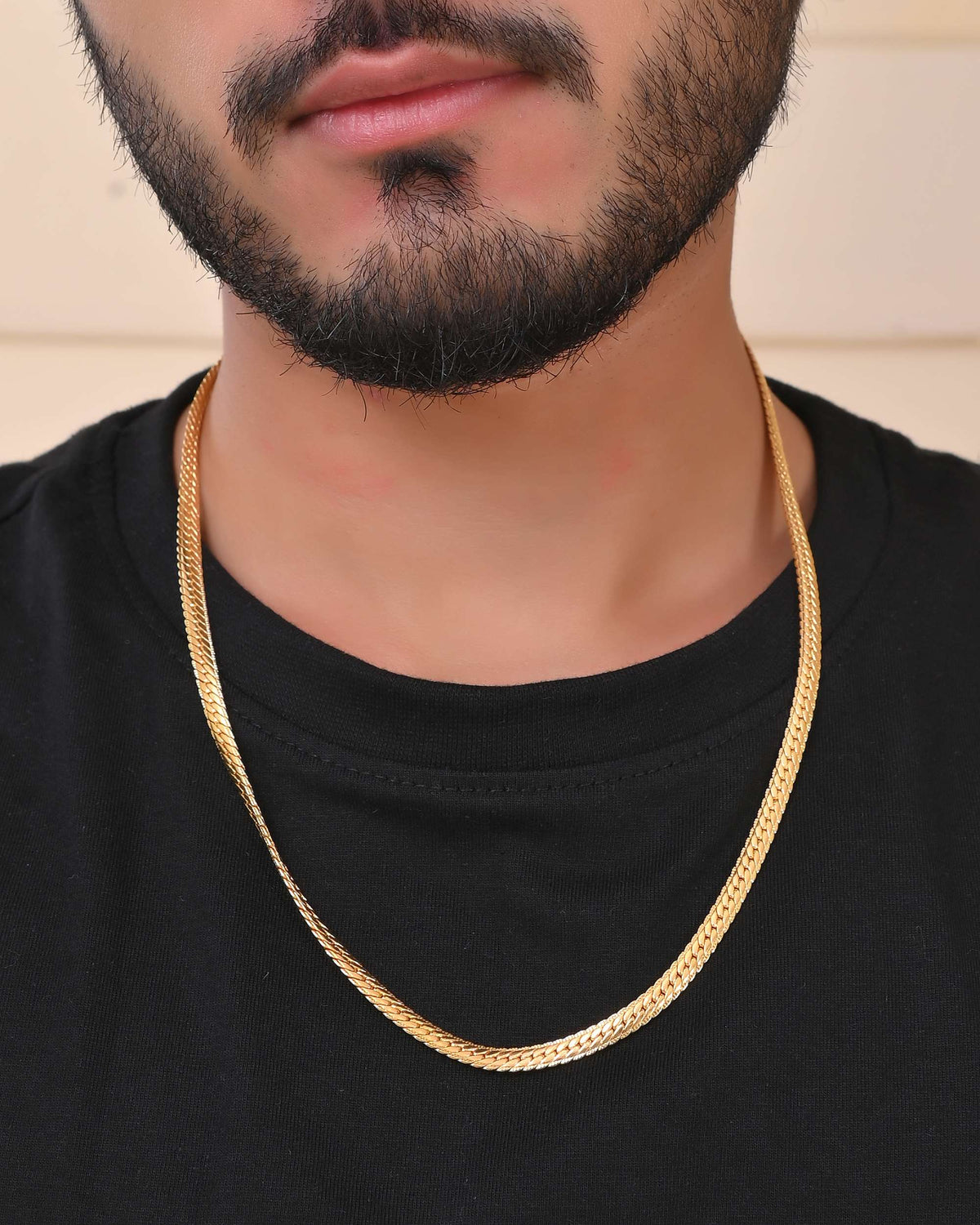 Jewels Nest Gold - Plated Flat Snake Chain | Grocsy