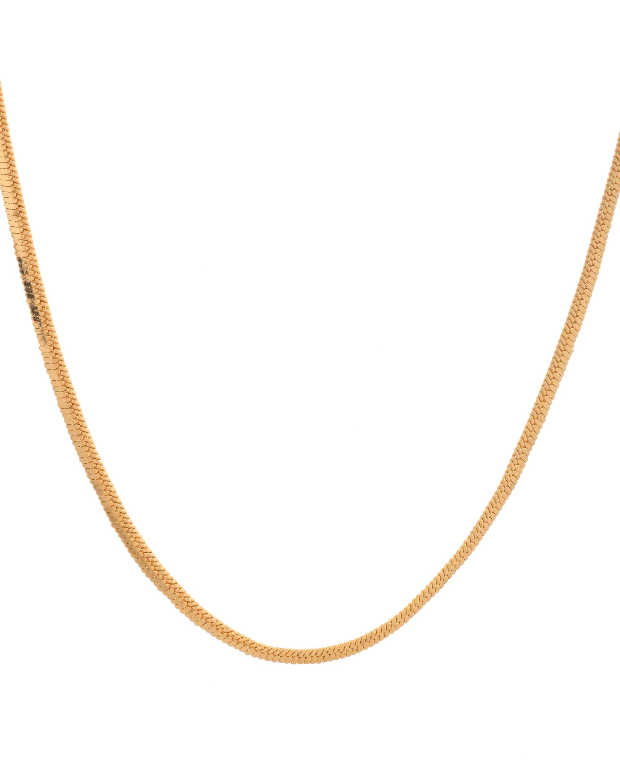 Jewels Nest Gold - Plated Flat Snake Chain | Grocsy