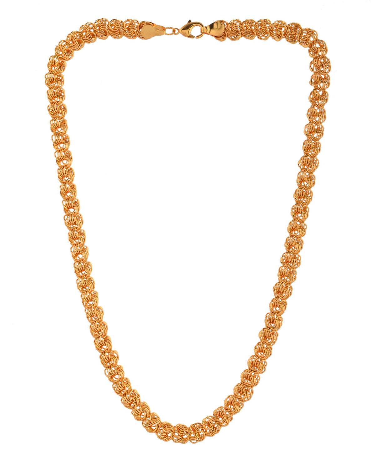 Jewels Nest Designer Spiral Knot Gold Chain – Heavy & Elegant | Grocsy