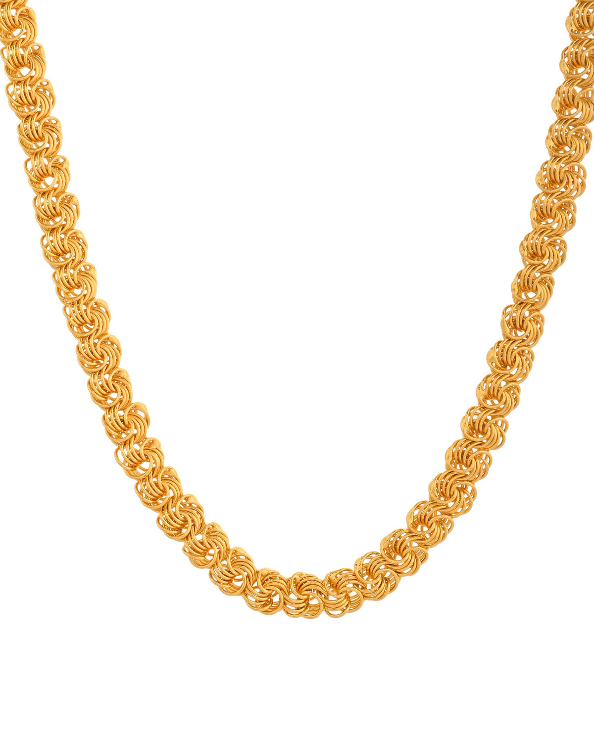 Jewels Nest Designer Spiral Knot Gold Chain – Heavy & Elegant | Grocsy