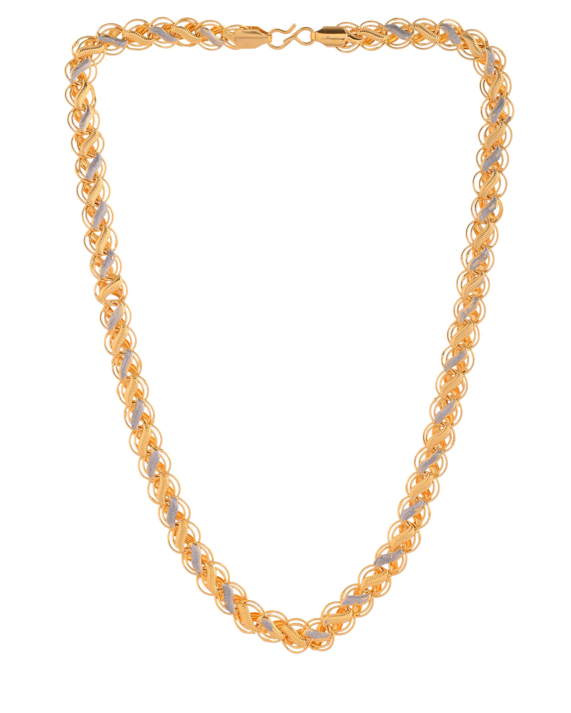 Jewels Nest Dual-Tone Twisted Gold Chain – Bold and Elegant | Grocsy