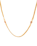 Jewels Nest Gold Plated Chain with Purple Heart Charms – Romantic Design | Grocsy